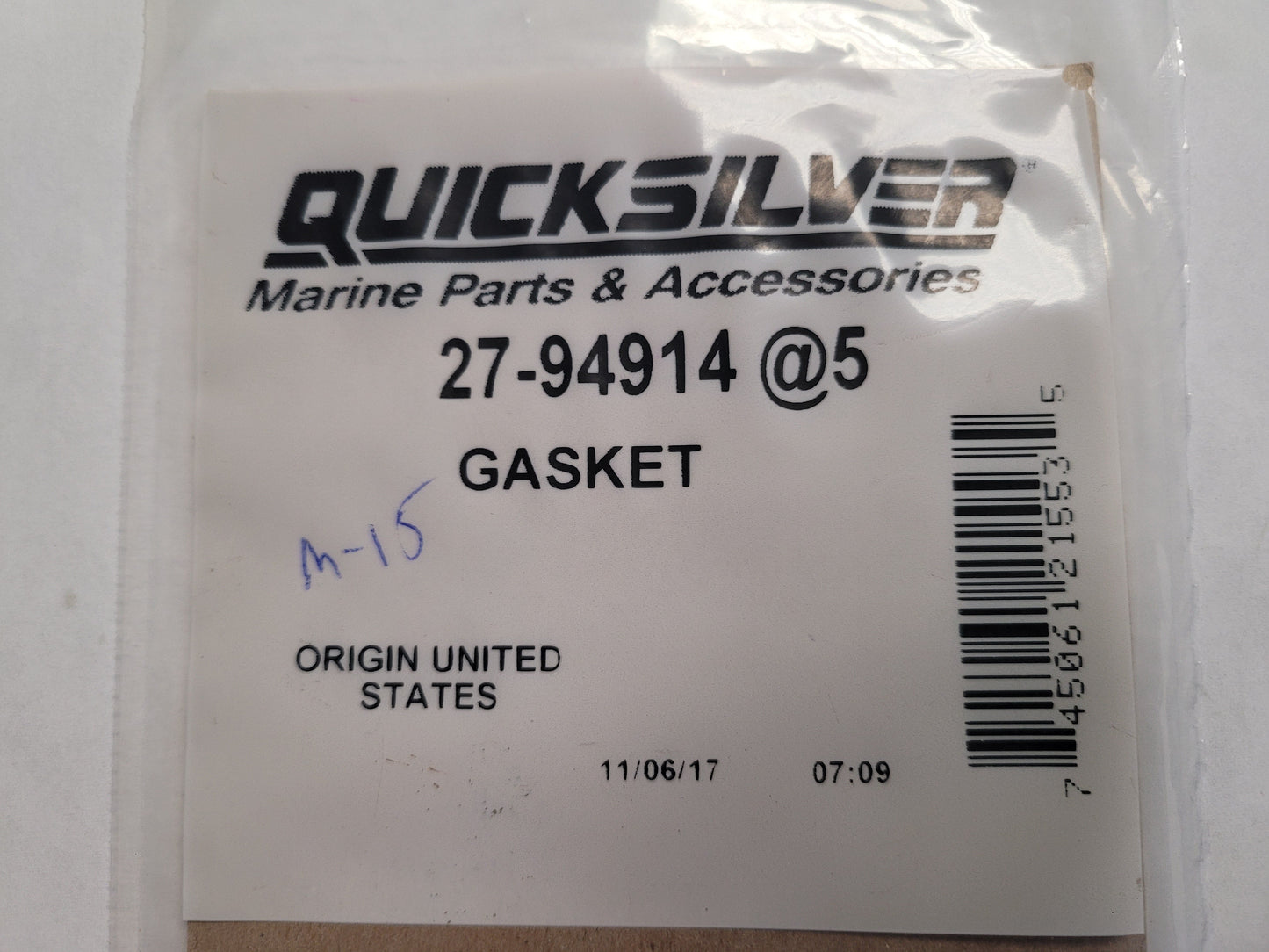 SEA WATER PUMP GASKET, Quicksilver 94914