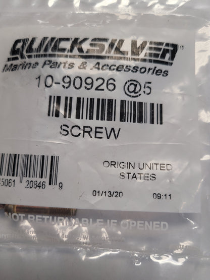 SCREW, HEI DIST. CAP, Quicksilver 90926 (Sold Each)