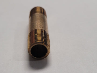 3/8"mip X 2"Red Brass Pipe Nipple, 40042