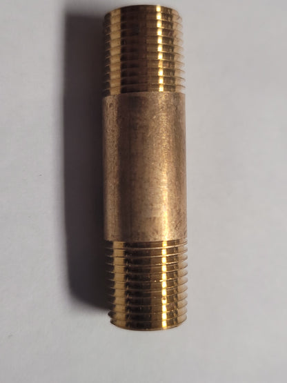 3/8"mip X 2"Red Brass Pipe Nipple, 40042