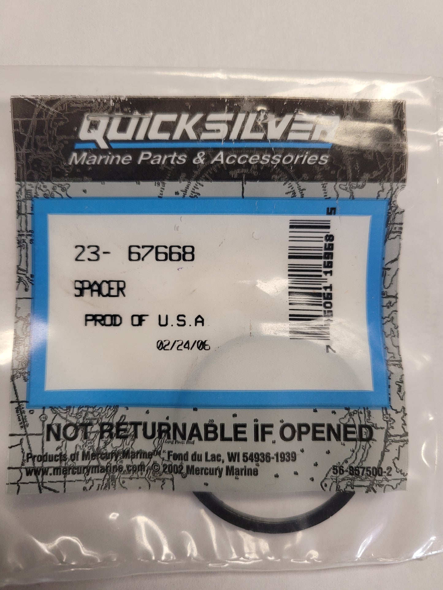 Spacer, Swivel Brkt, Upper, Quicksilver 67668