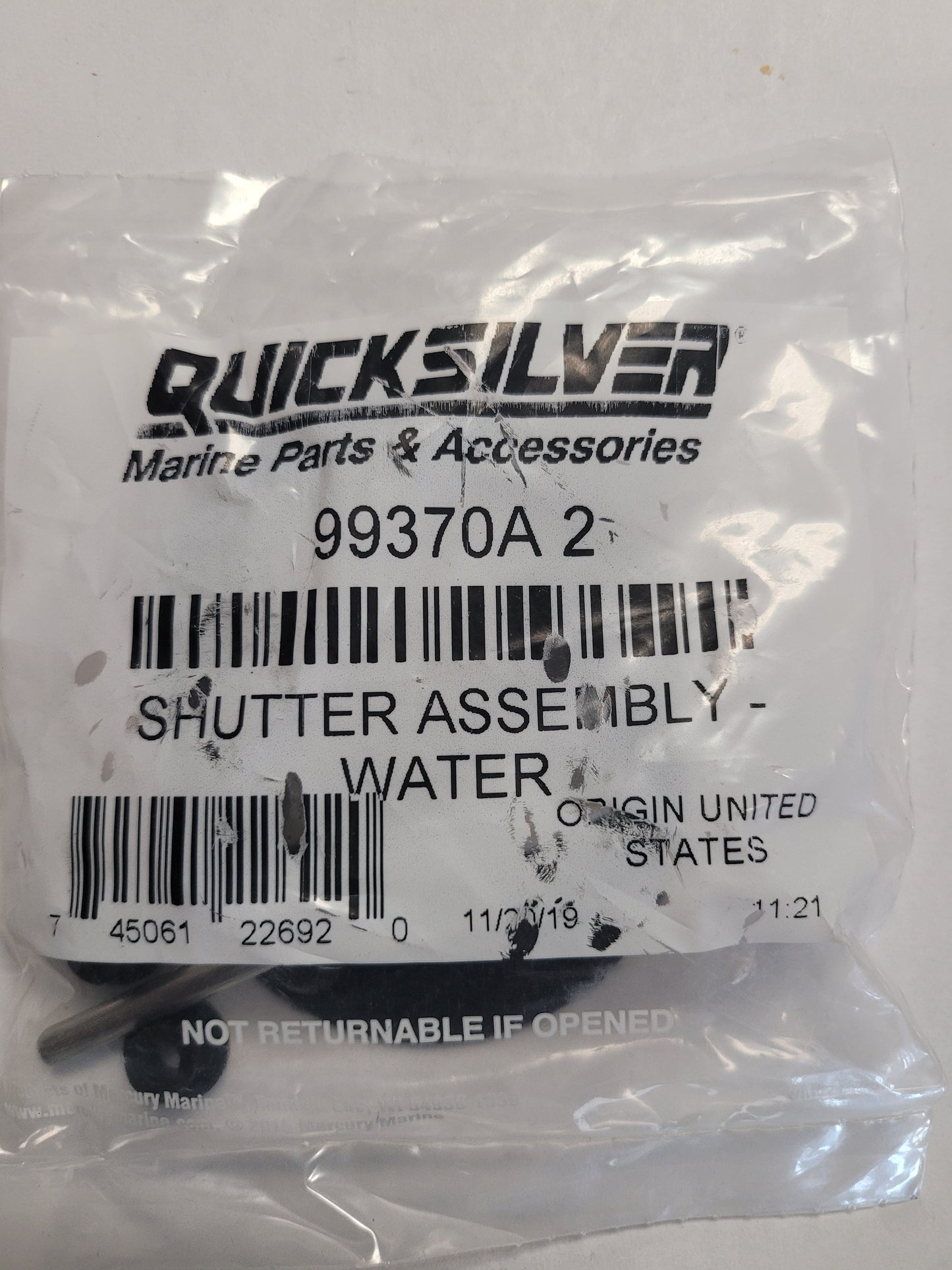Water Shutter Assy, Quicksilver 99370A2
