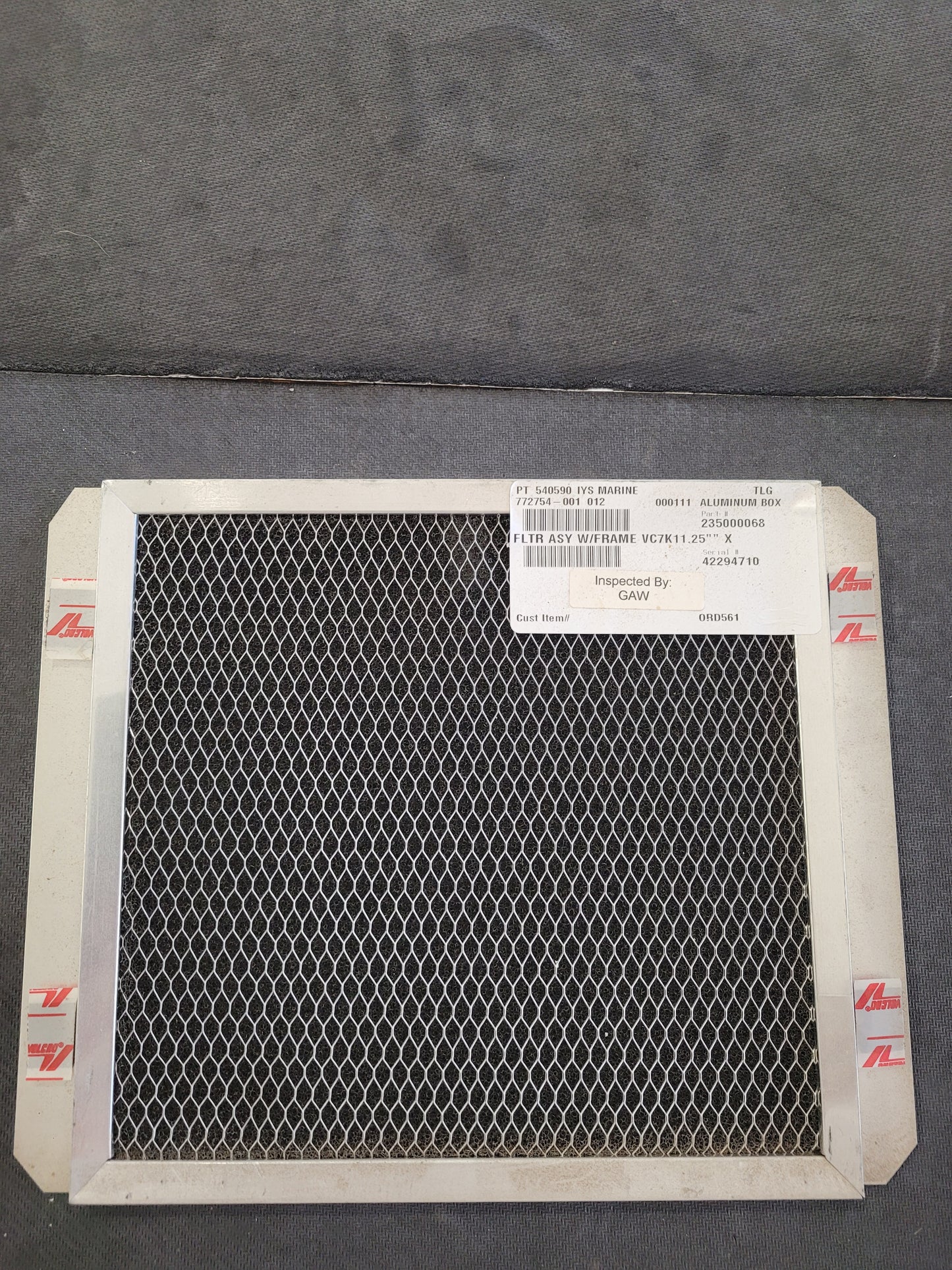 Marine air 235000068 filter assy w/frame
