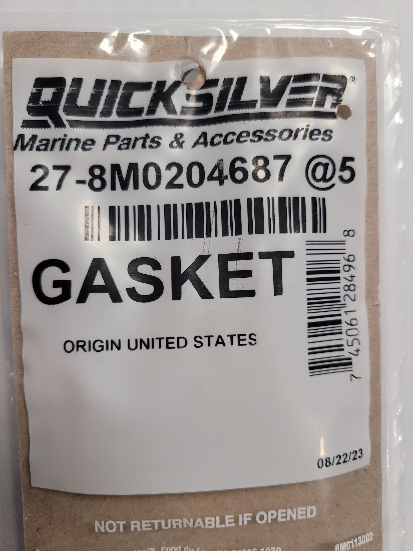 Gasket, T-Stat, Quicksilver 8M0204687
