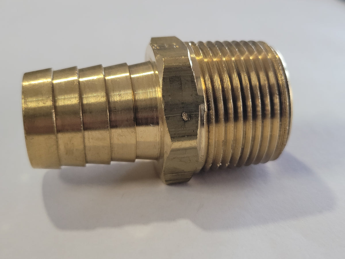 3/4"mip x 3/4" Male Hose Barb, Brass