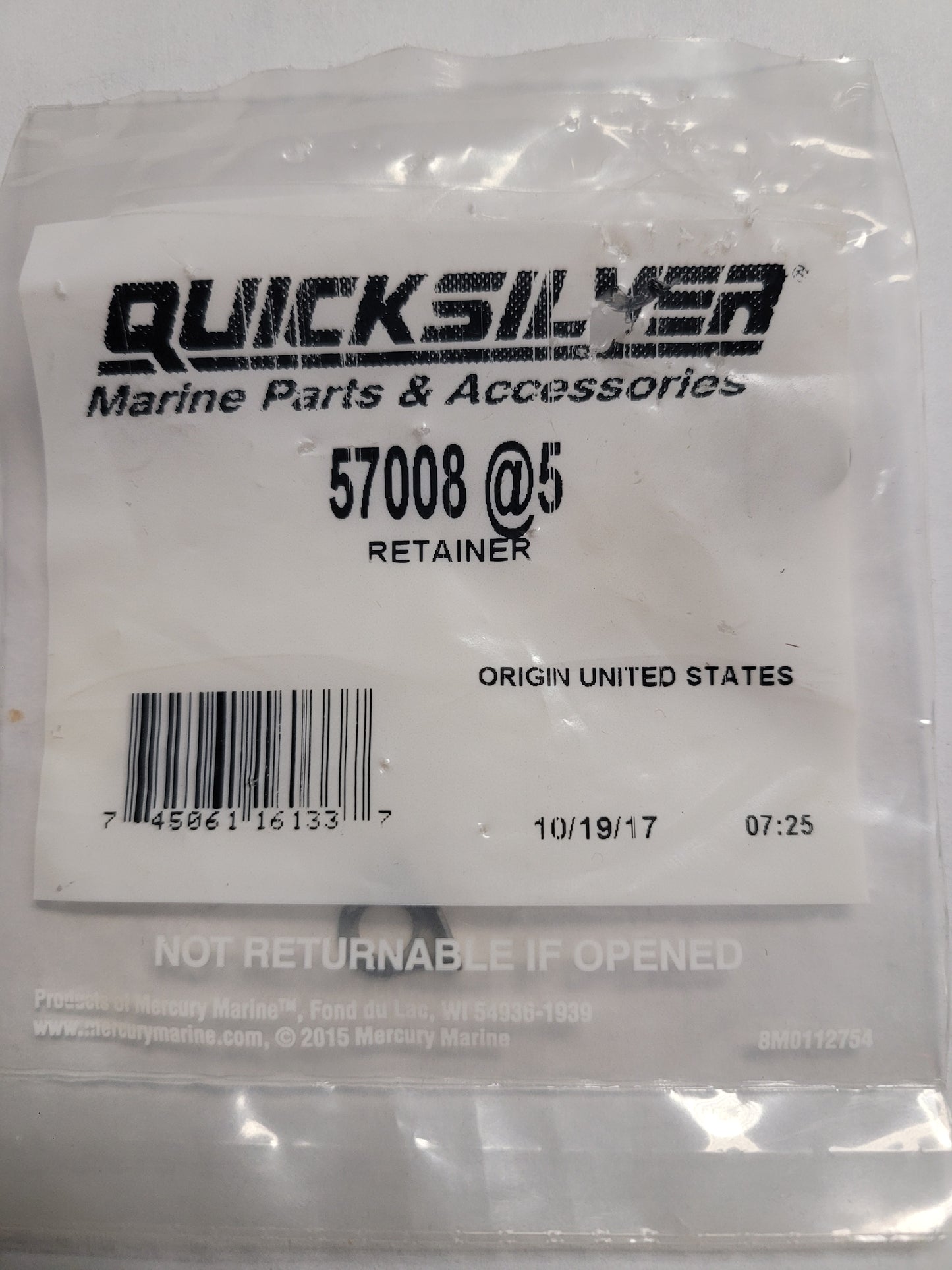 Retainer, Trim/Tilt Sender, Quicksilver 57008