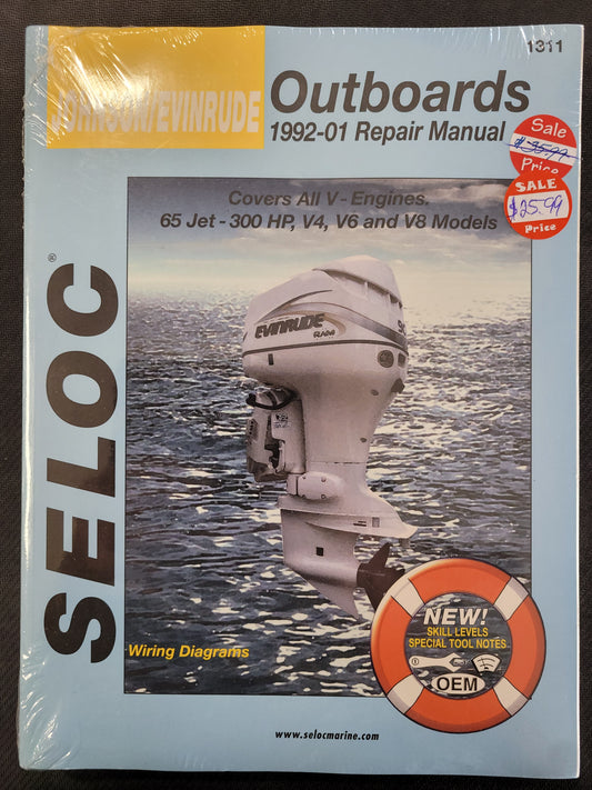 Selock 1311, Repair Manual Johnson/Evinrude, 92-01 V4 V6 V8 Jet, 65 Jet-300HP