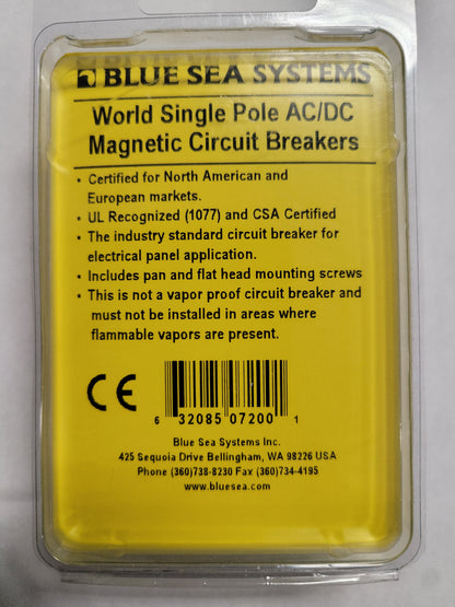 A-Series Black Toggle Circuit Breaker - Single Pole 5A