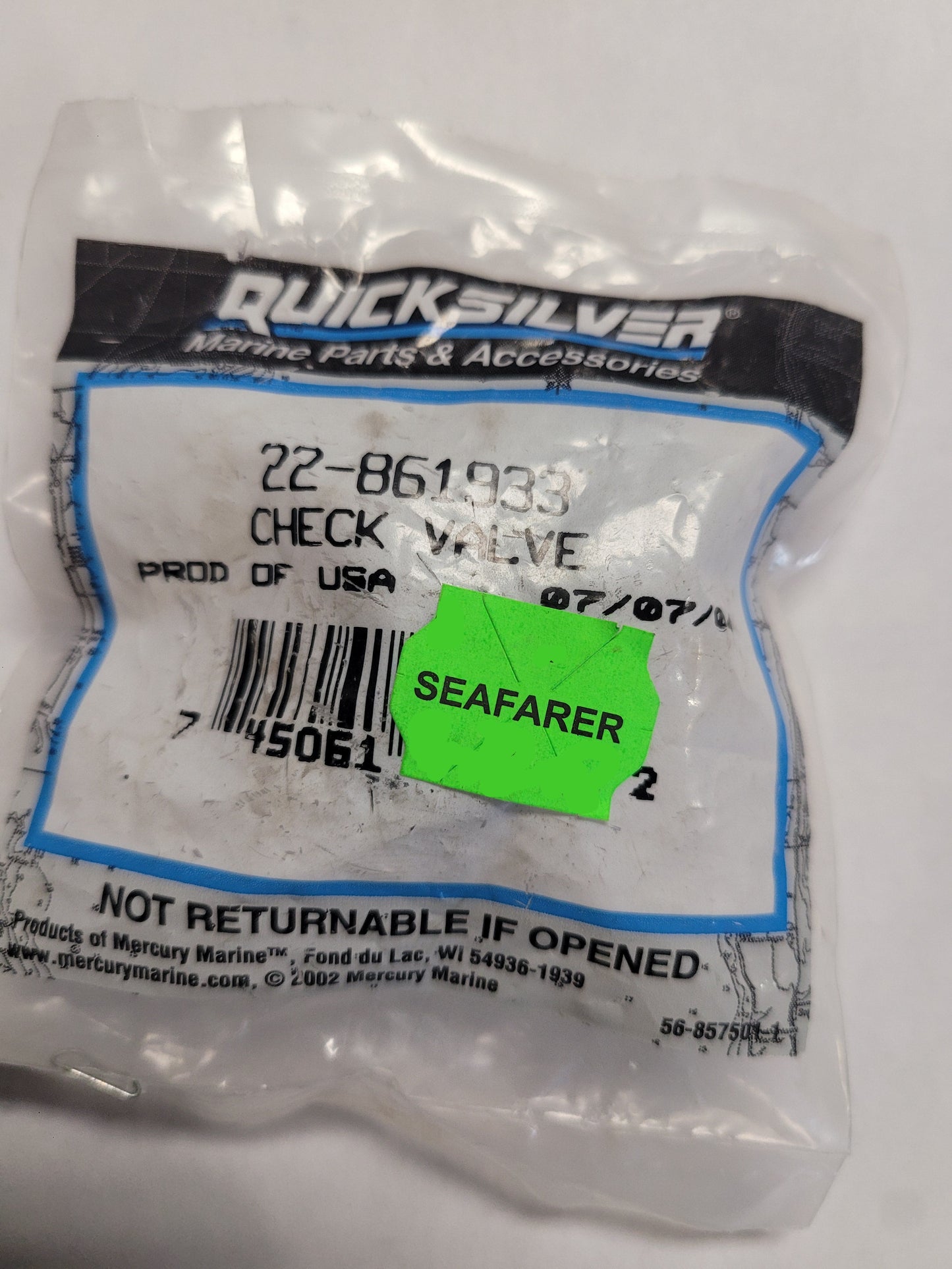 Check Valve, Quicksilver 861933