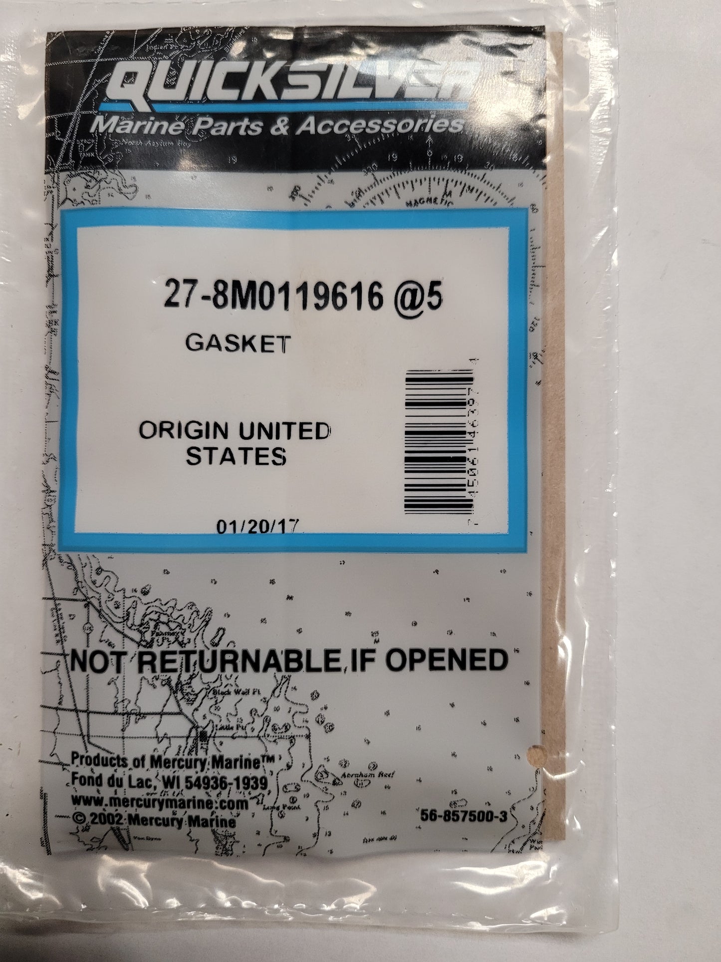 Gasket, IAC, Quicksilver 8M0119616