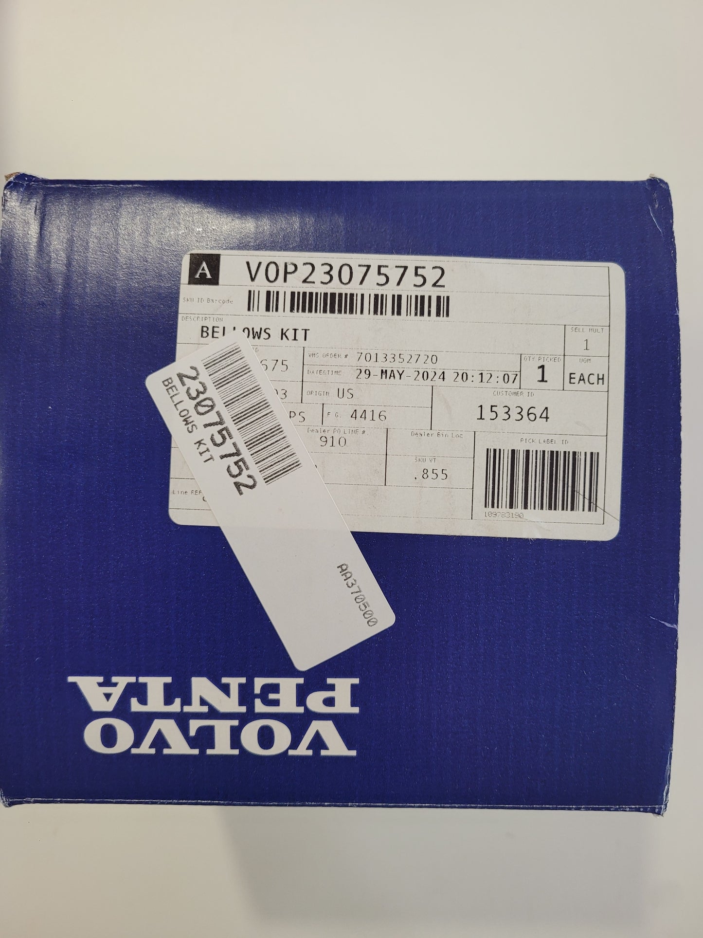 Bellows Kit, Volvo, 23075752, Replaces 3854127,