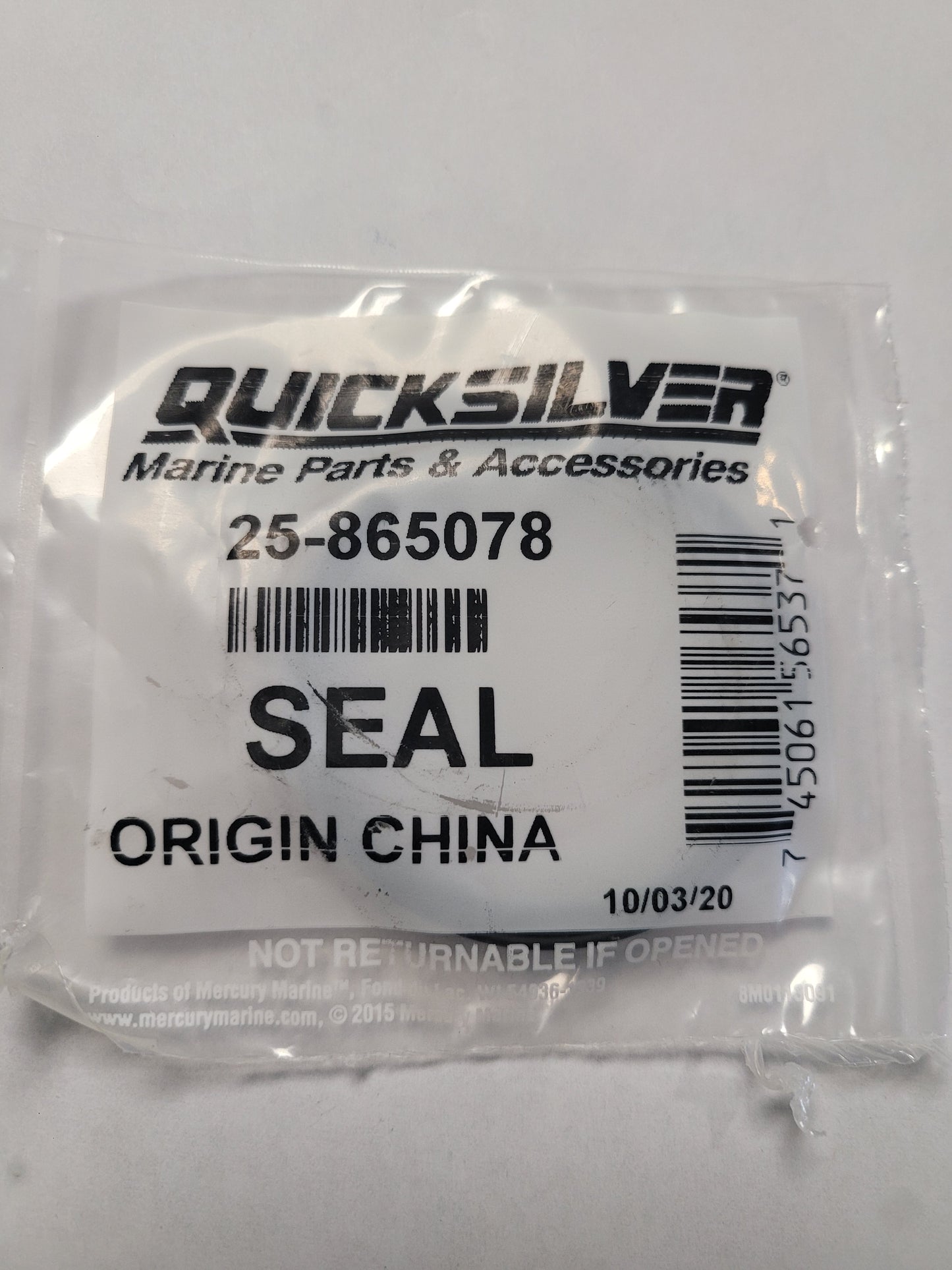 Seal, t-stat, Quicksilver 865078
