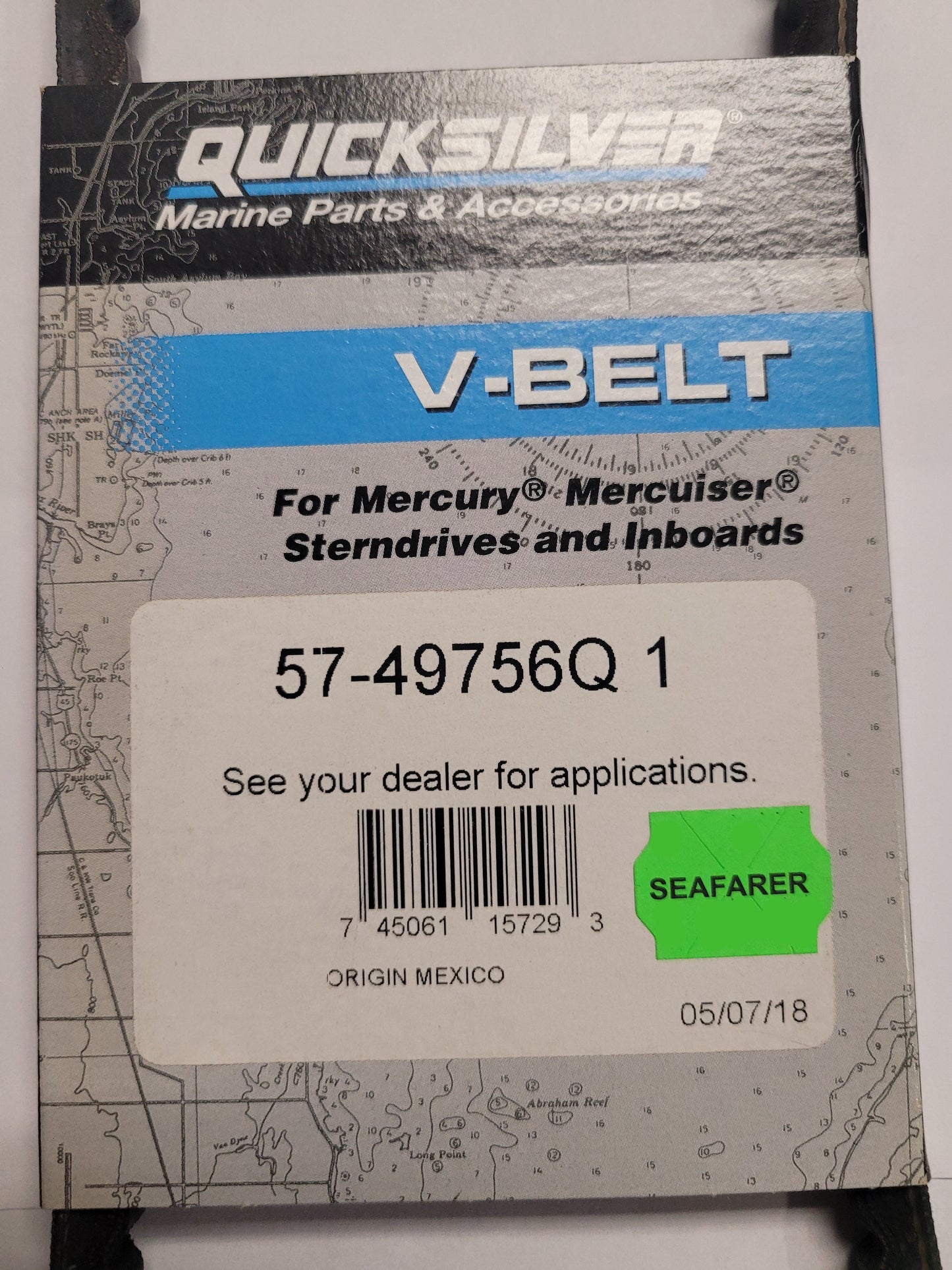V belt, Quicksilver 49756Q1 (NLA) (NOS)