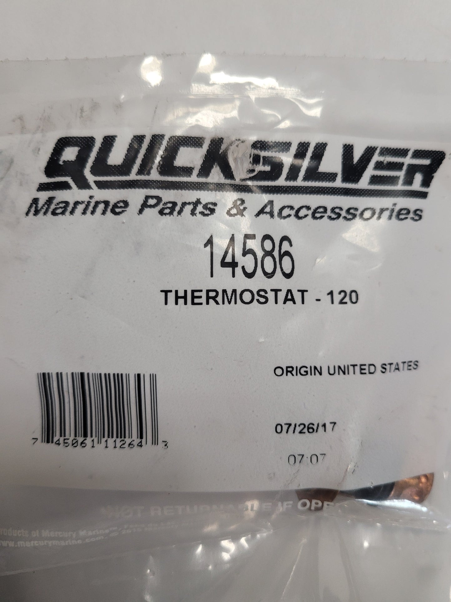 Thermostat Kit, 120 degree, Quicksilver 14586