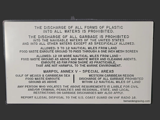PLAQUE /ILLEGAL TO DUMP