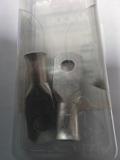 Tinned Battery Lugs, 1/4" Fastener, #4 Cable, 2/Pk