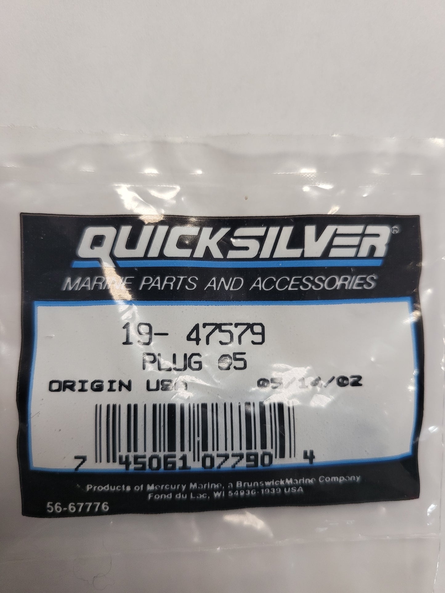 Cover Plug, Quicksilver 47579