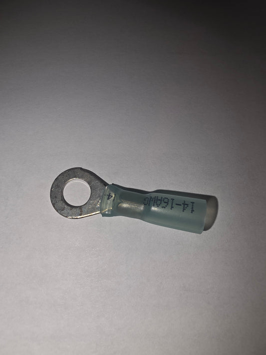 Blue 16-14 HS 1/4" ring terminal