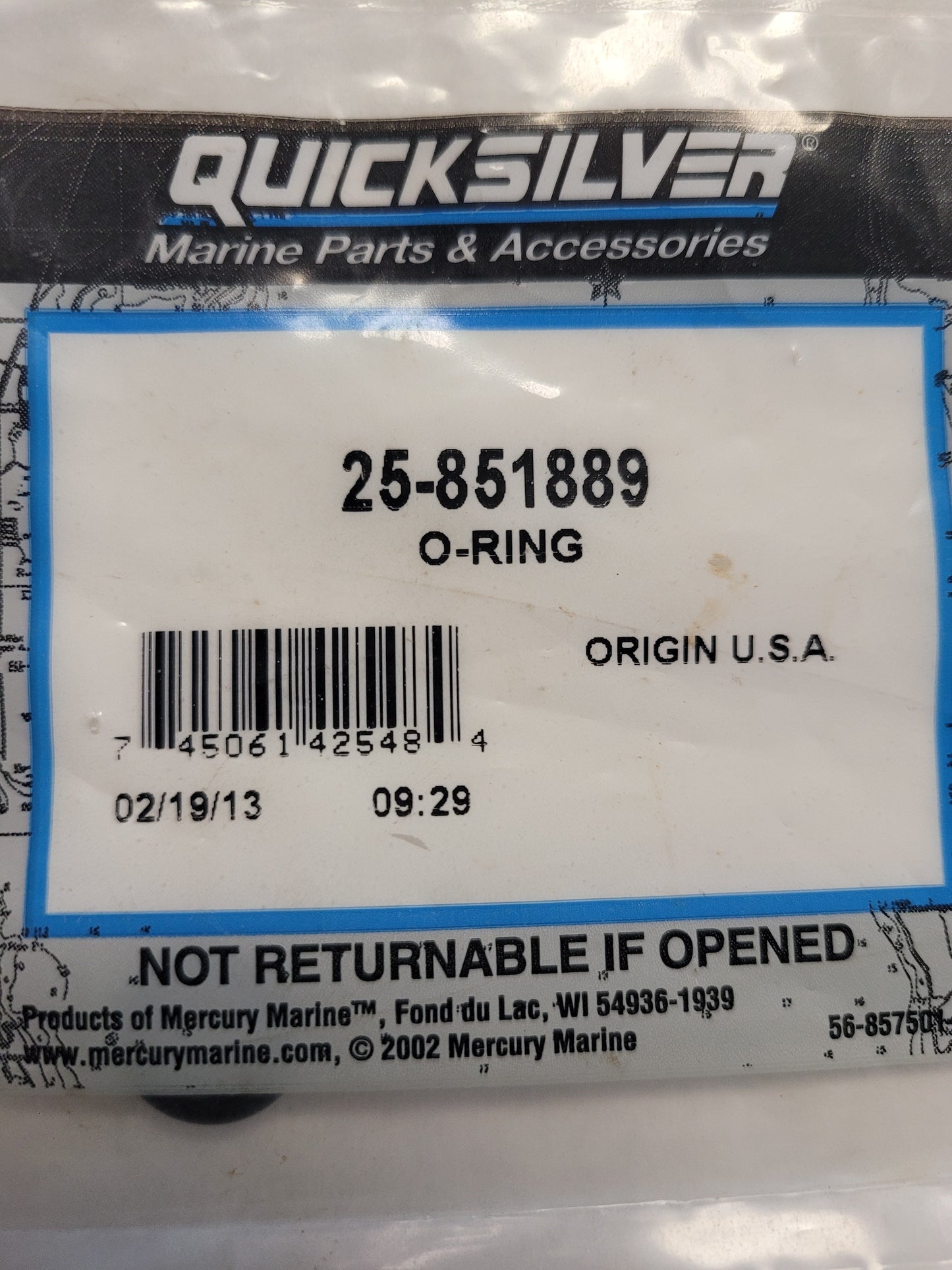 O-Ring, Injector, Quicksilver 851889