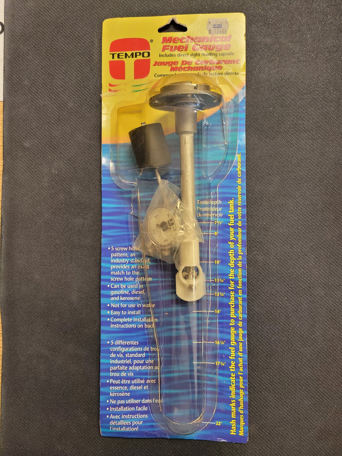 Mechanical Fuel Gauge 12 3/4" Tempo 420050