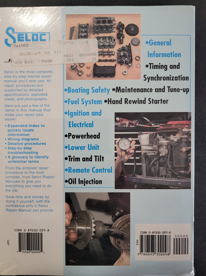 Repair Manual, Seloc 009-8, JOHNSON/EVINRUDE Outboard, 1958-1972, 50-125HP