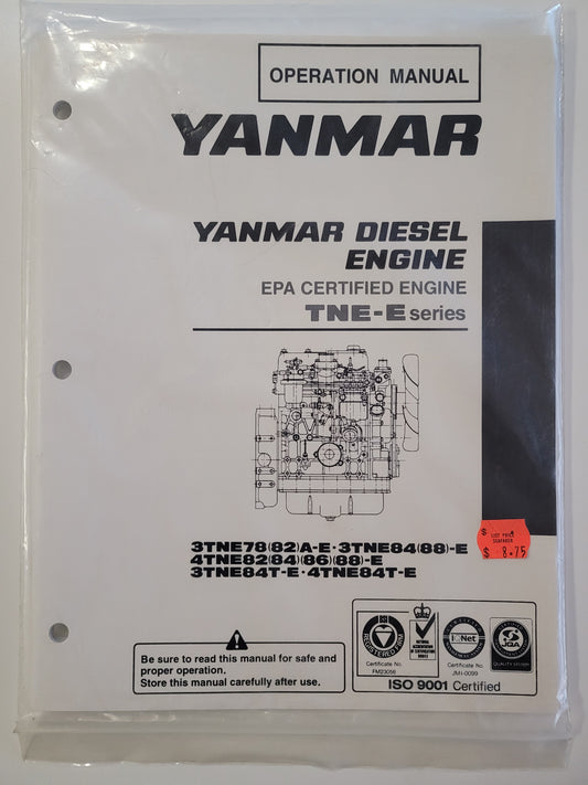 YANMAR Diesel Operation Manual, TNE-E Series, 49961-101630
