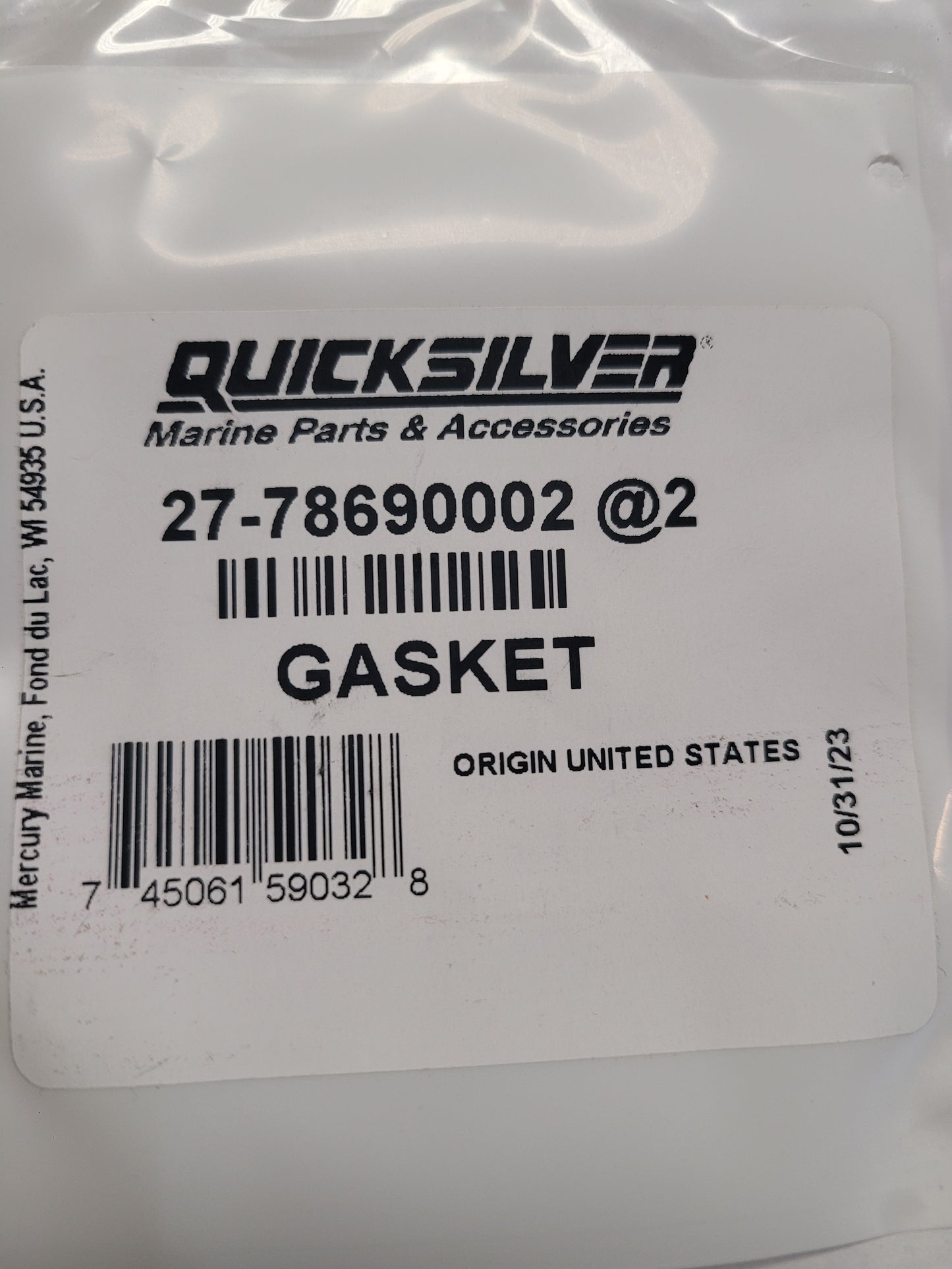 Gasket, Quicksilver 78690002
