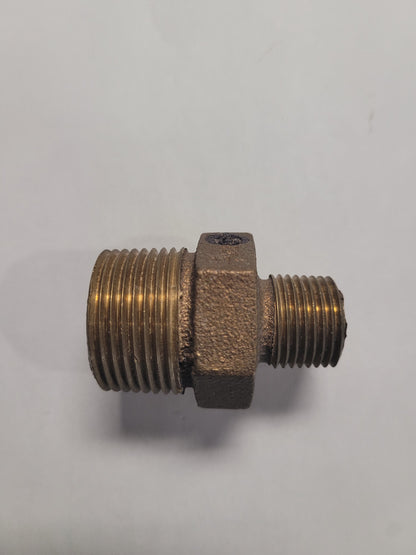 1" X 1/2" BRASS HEX NIPPLE