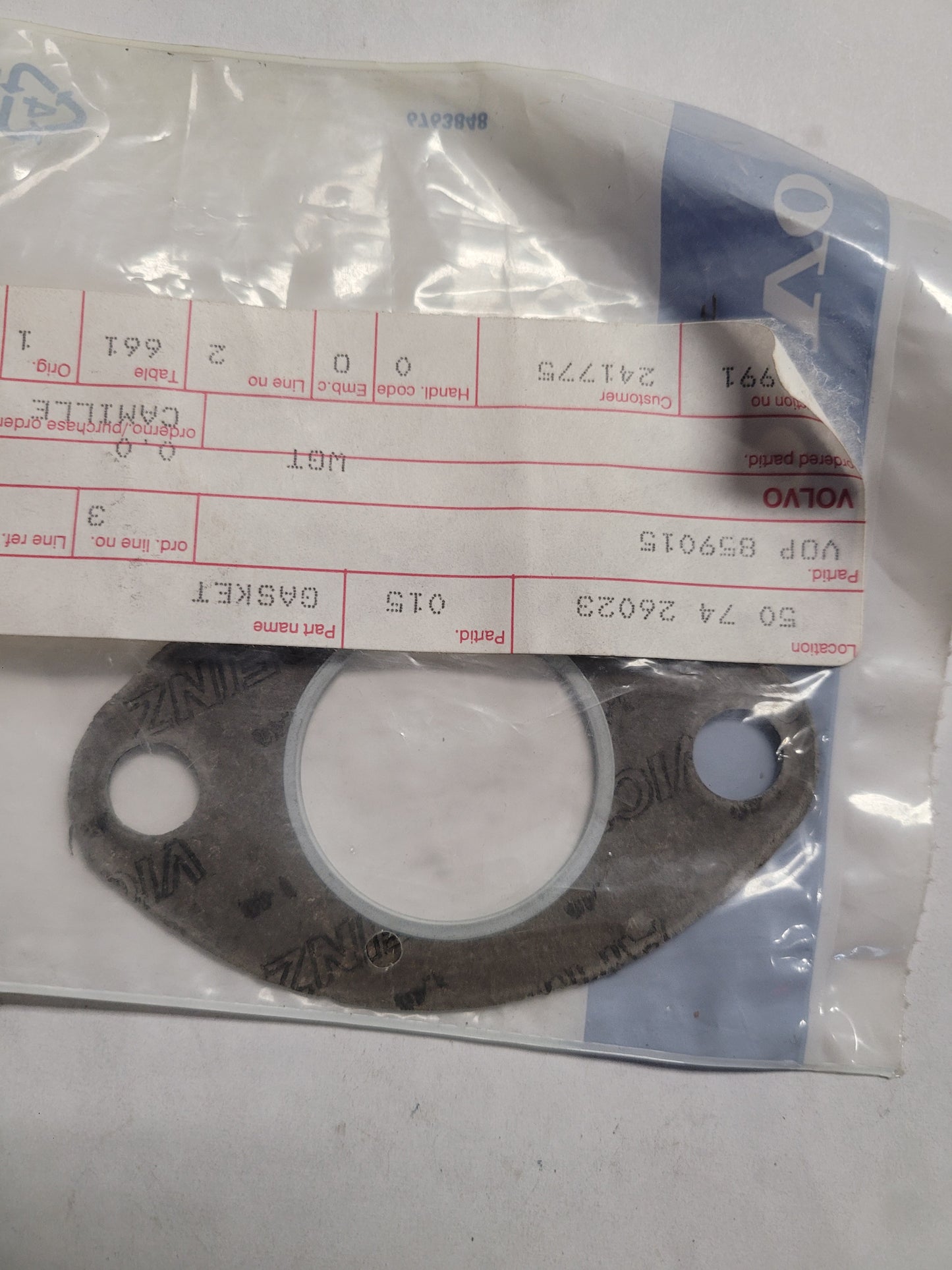 Gasket, Vintage, (NOS) 859015