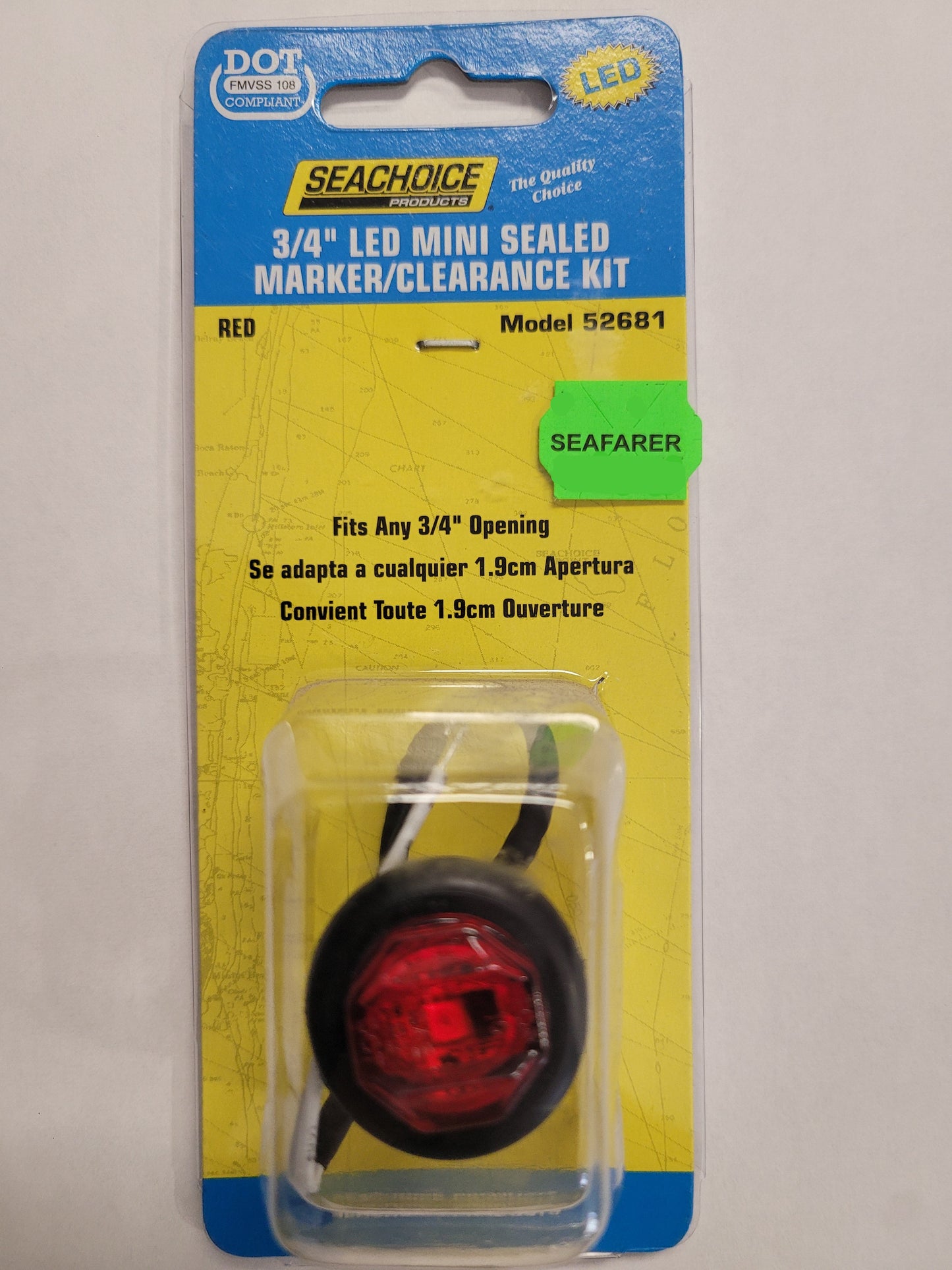 Seachoice 52681 LED 3/4" Mini Sealed Marker/Clearance Kit Red, 52681