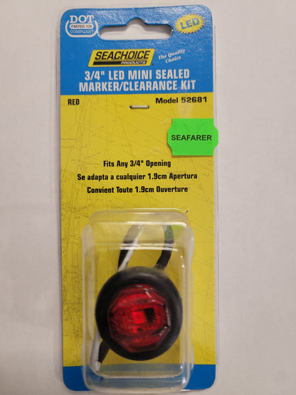 Seachoice 52681 LED 3/4" Mini Sealed Marker/Clearance Kit Red, 52681