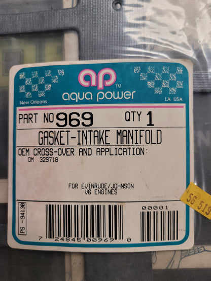 Intake Manifold Gasket, (NOS) Aqua Power 969