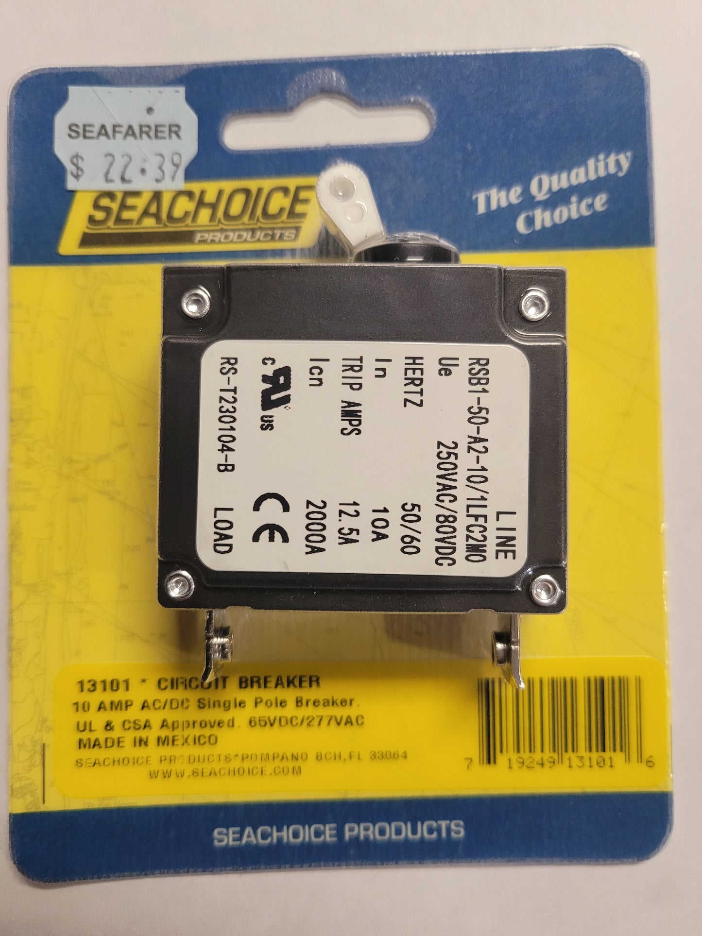 Seachoice AC/DC Panel Breaker With Single White Actuator