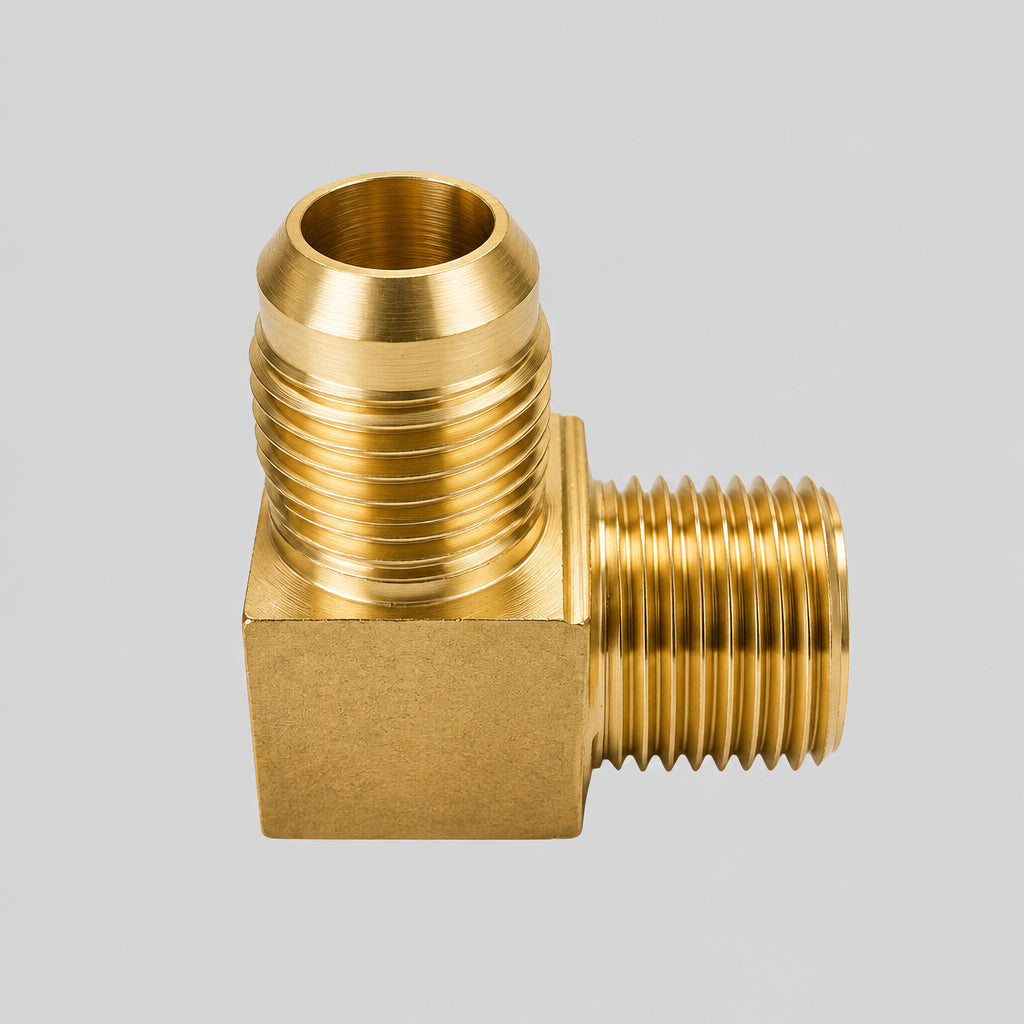 1/2" Flare x 1/2"mip x 90deg, Brass, 10-300
