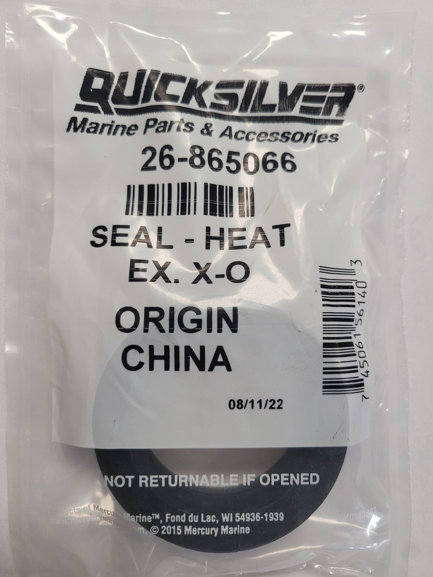 Seal, Heat Exchanger, Quicksilver 865066
