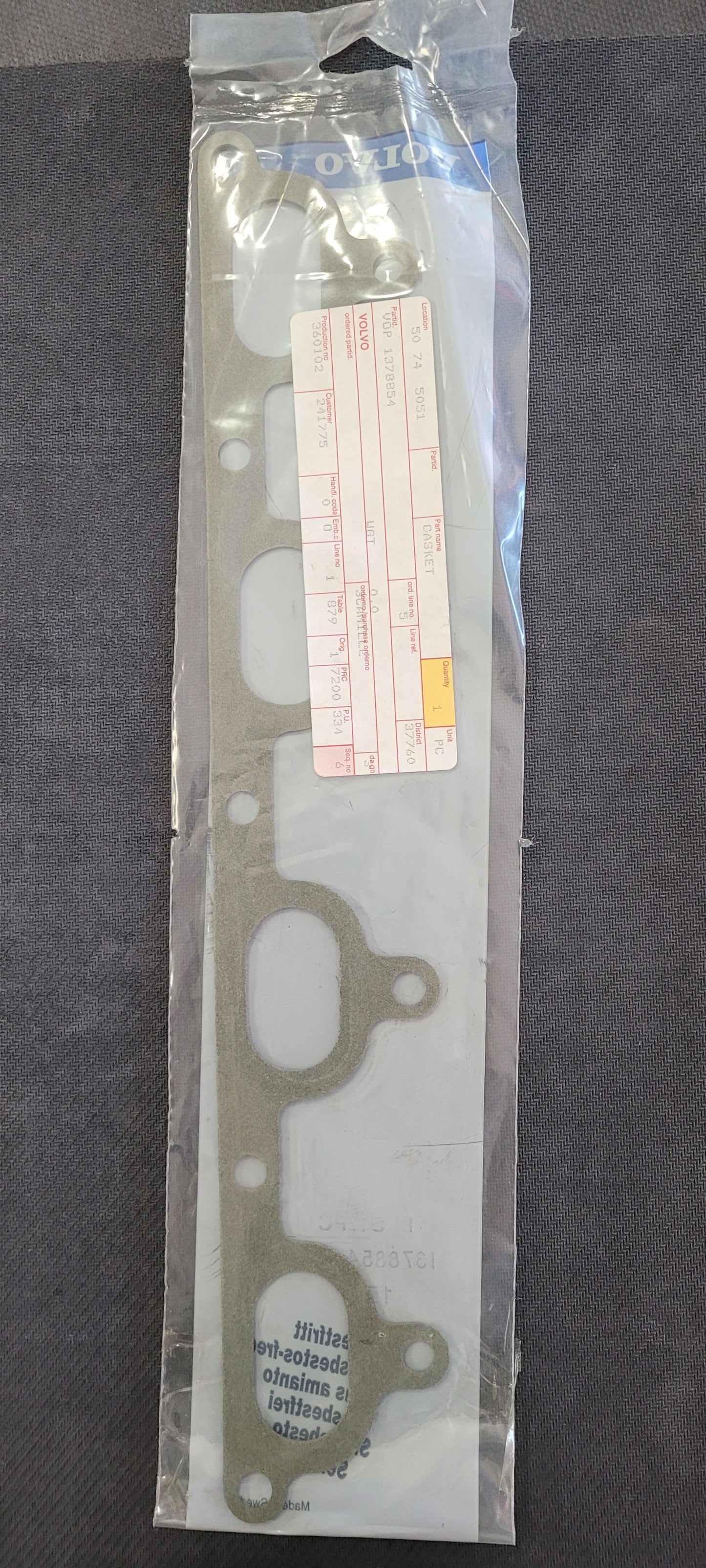 Gasket,Volvo 1378854