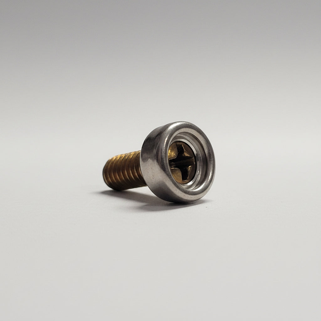 Stainless Steel Button Stud With Brass Machine Screw, 59909