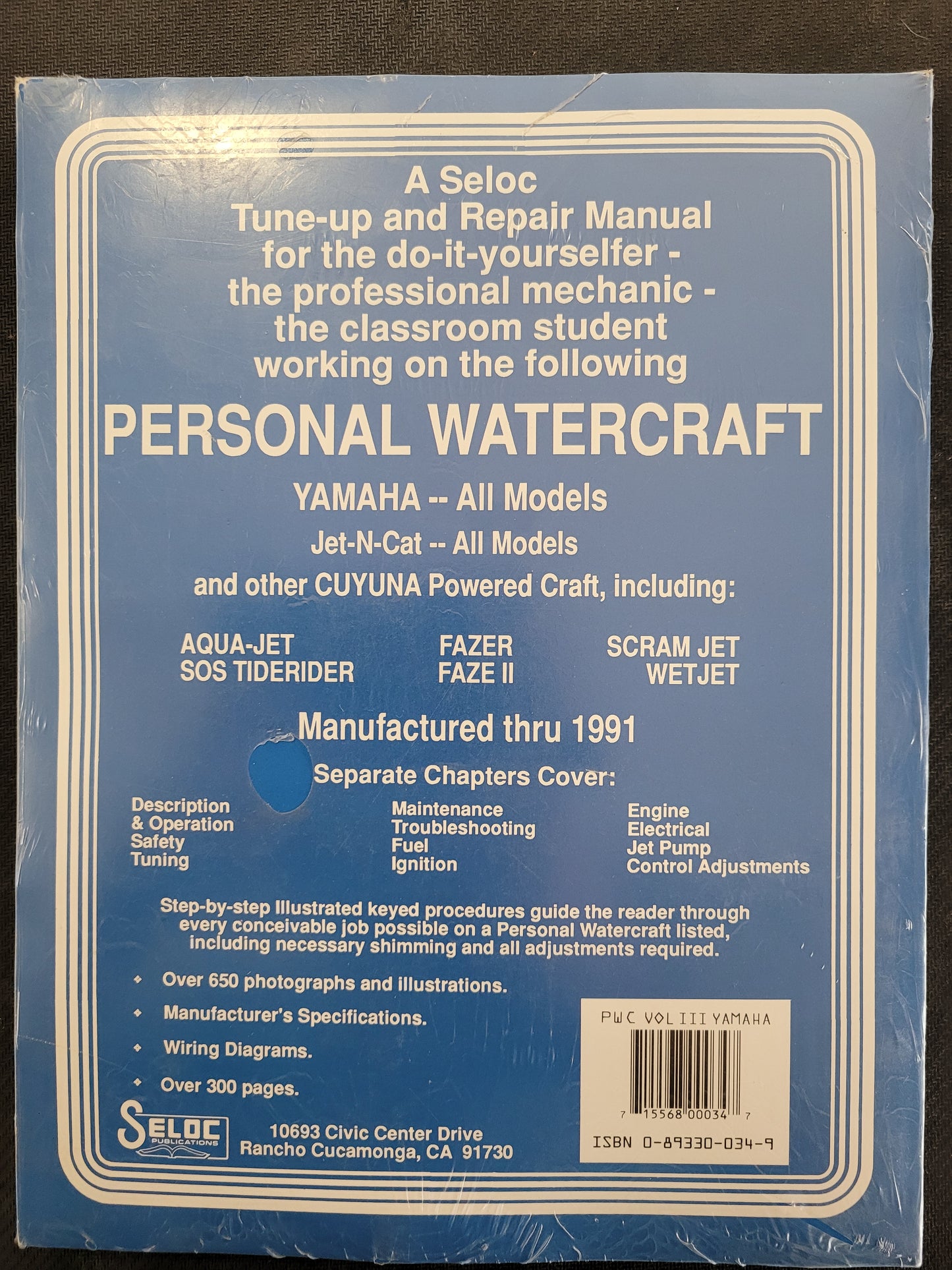 Yamaha PWC Repair Manual, Seloc Vol III Thru 1991