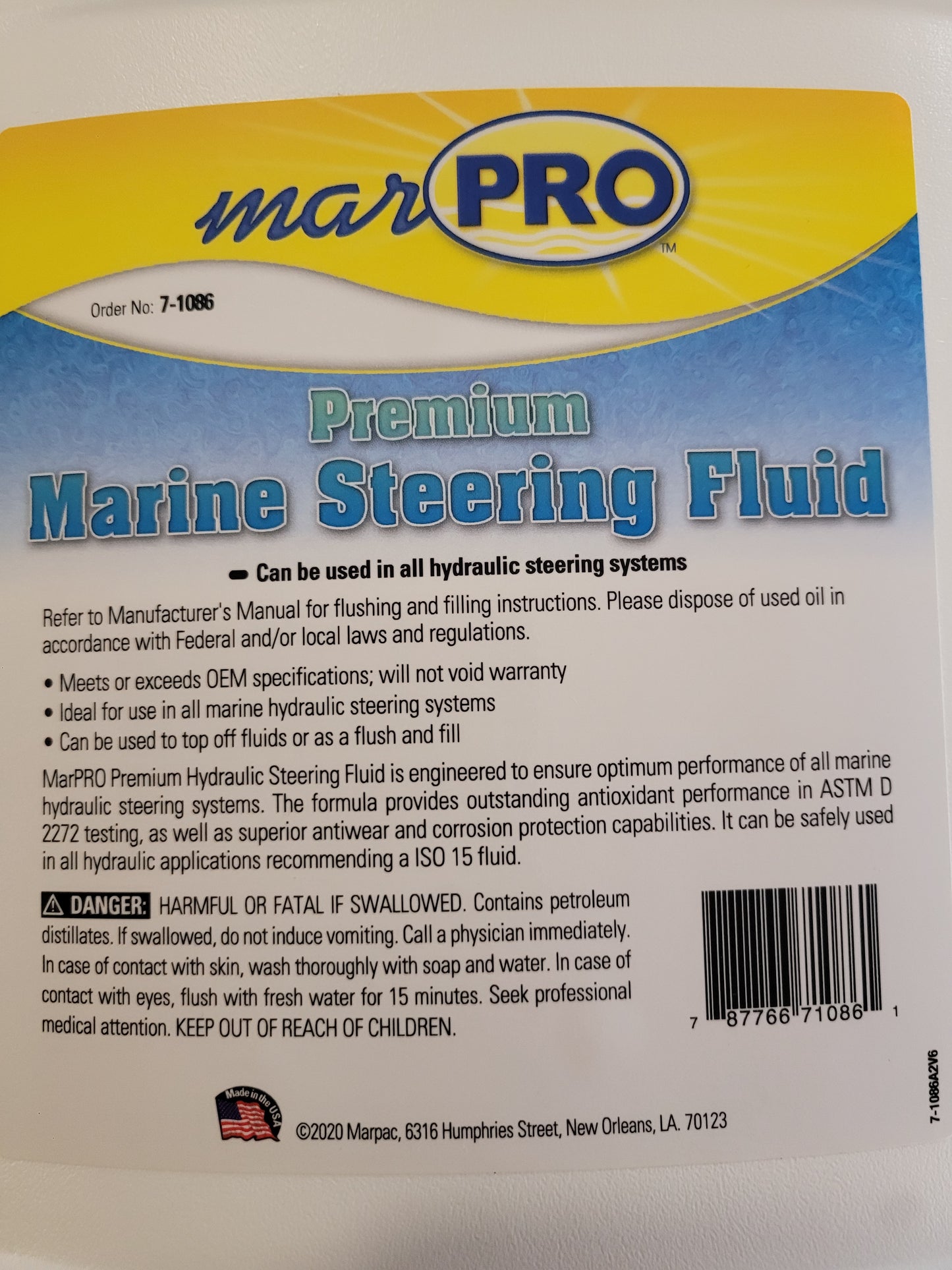 Premium Marine Steering Fluid Gal