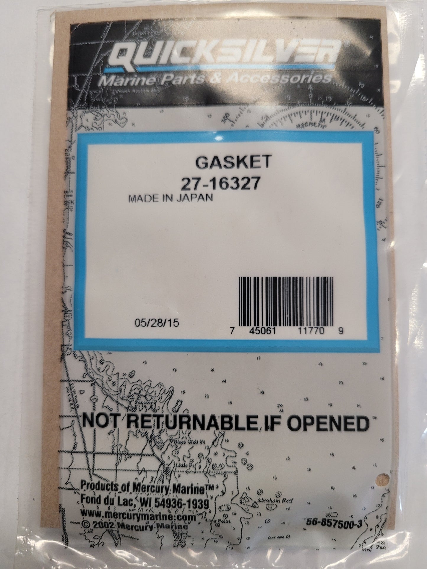 Gasket, Carb To Intake, Quicksilver 16327