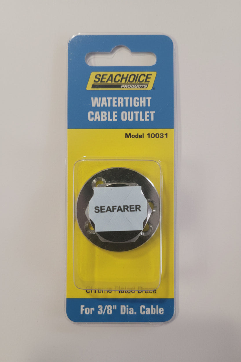 Seachoice 10031 Cable Outlet, 3/8 In., Weatherproof, Chrome-Plated Brass