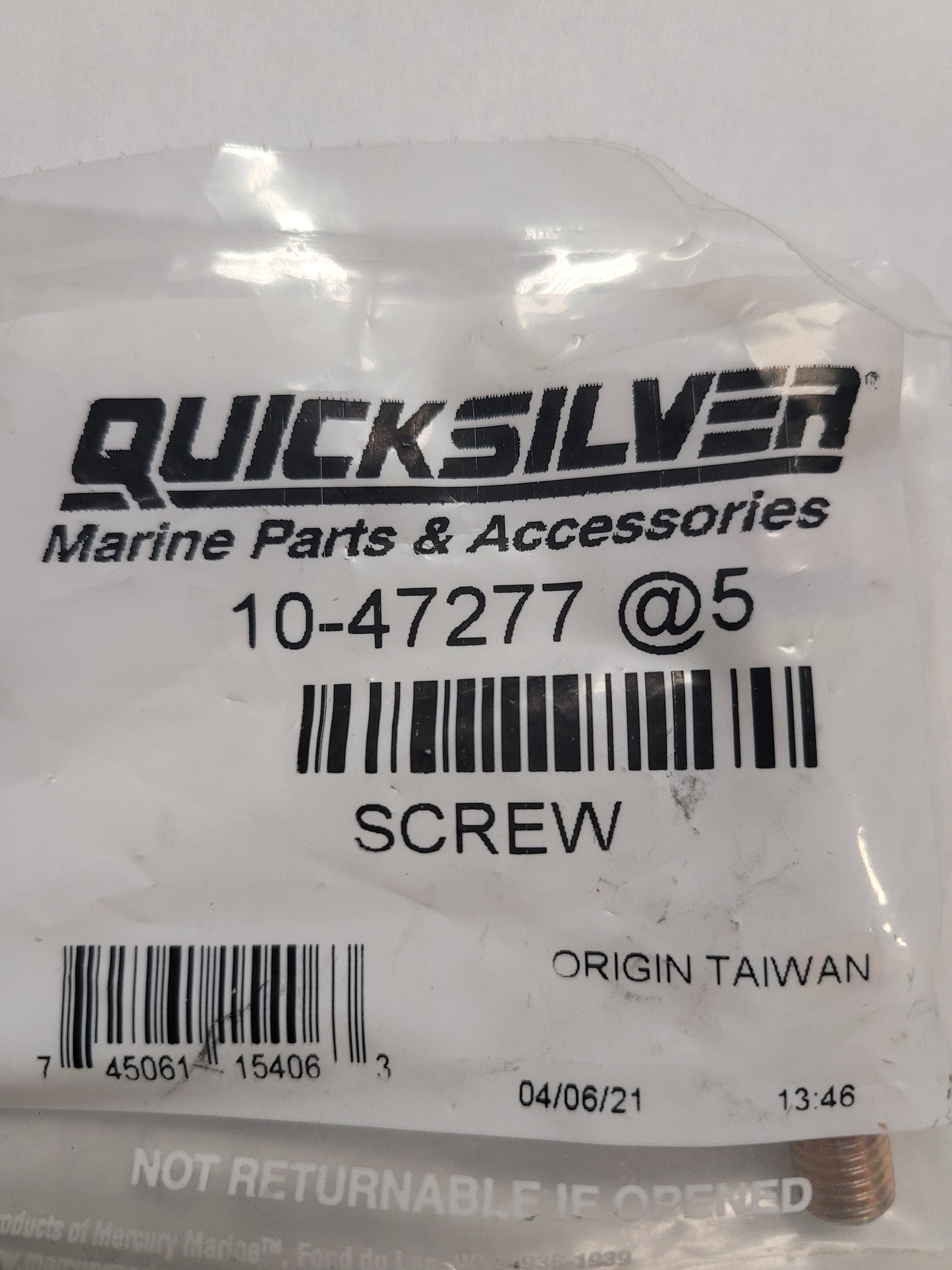Screw, Circ Pump Pulley, Quicksilver 47277