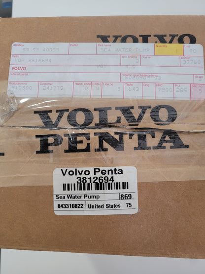 Sea Water Pump, (NOS) Volvo 3812694