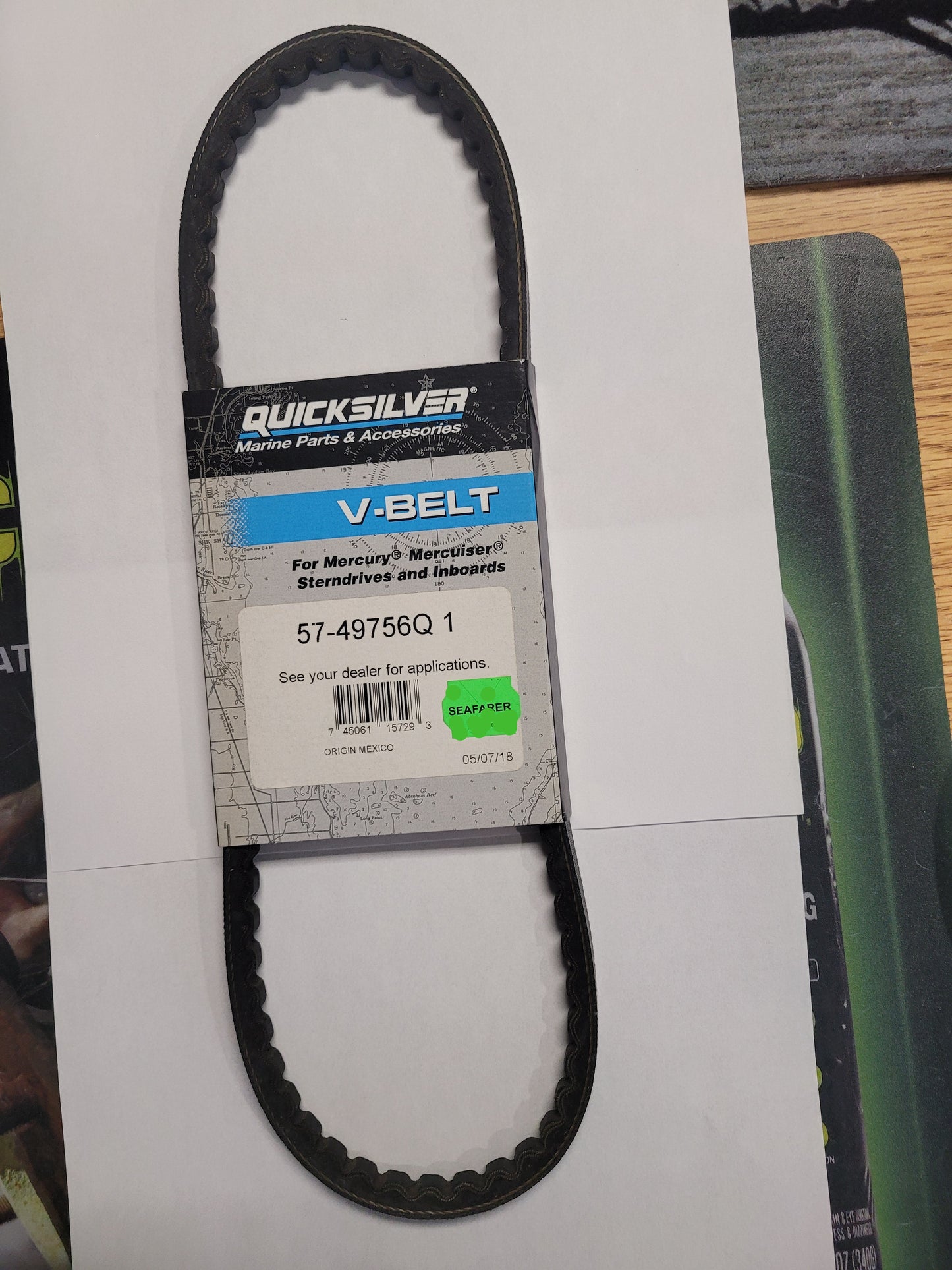 V belt, Quicksilver 49756Q1 (NLA) (NOS)