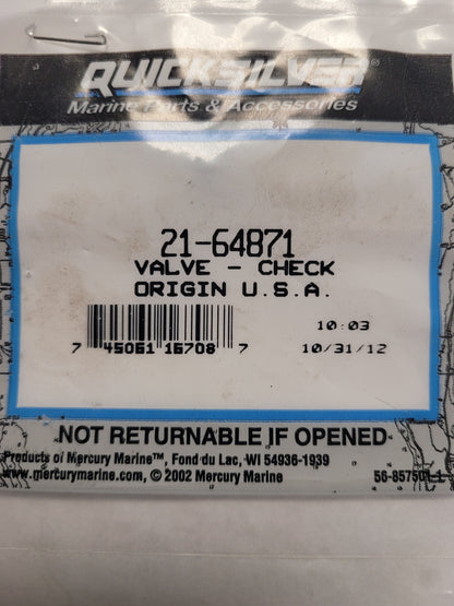 Check Valve, Quicksilver 64871