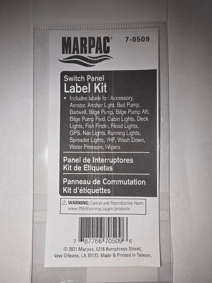 Marpac Label Kit For Switch Panel