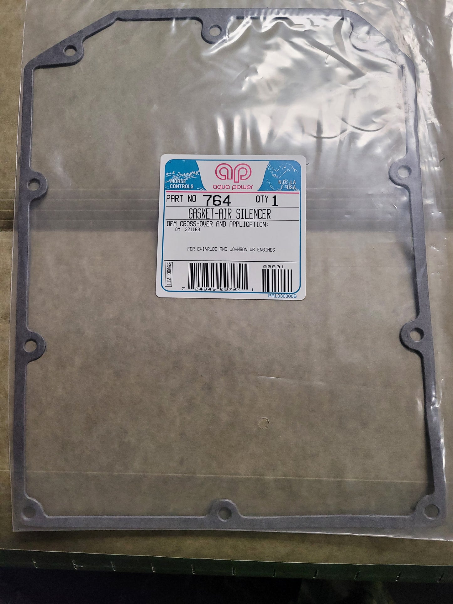 Gasket, Cover, Air Intake (NOS) Aqua Power 764