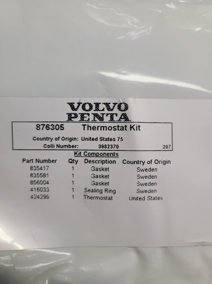 thermostat kit, (NOS) Volvo 876305