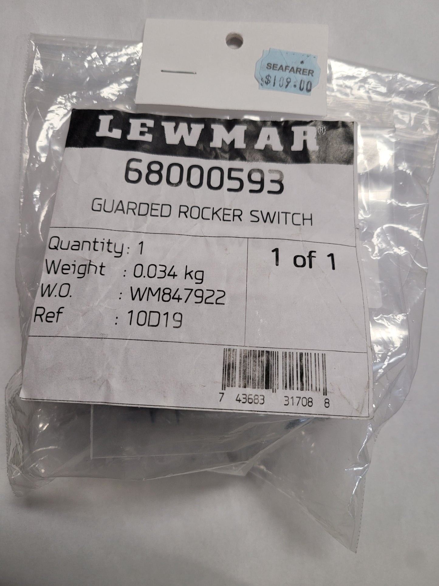 Guarded Windlass Rocker Switch
