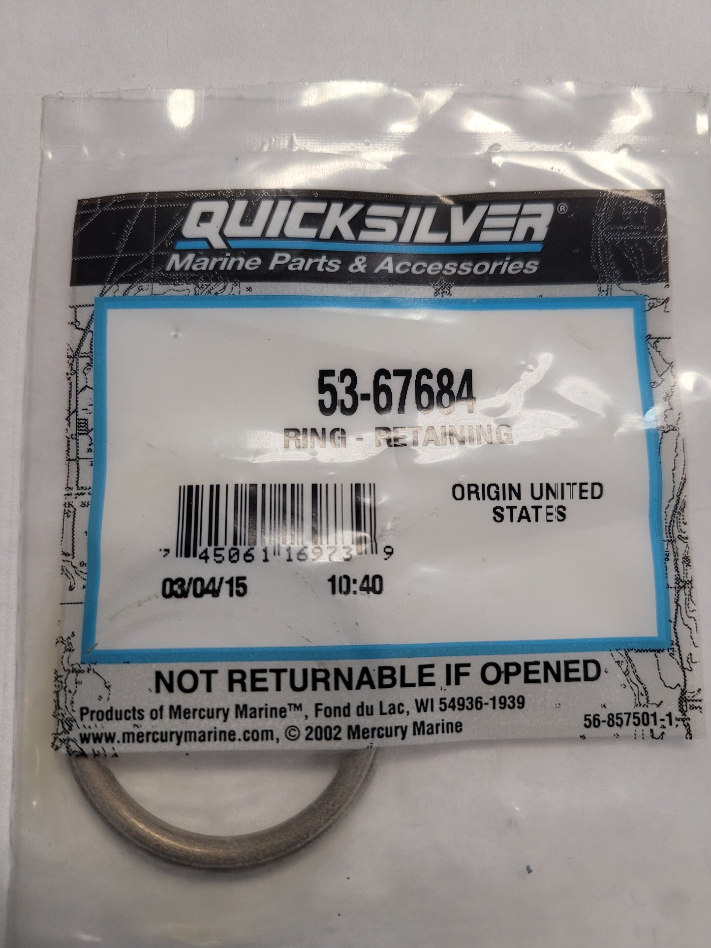 Ring, Retainer, Quicksilver 67684